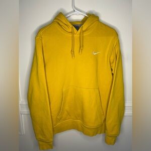Nike Yellow Hoodie Pullover Swoosh Logo Fleece Men’s
